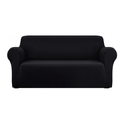 Dealsmate  Sofa Cover Elastic Stretchable Couch Covers Black 3 Seater