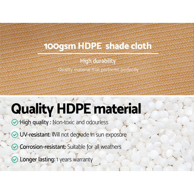 Dealsmate Instahut 50% Shade Cloth 1.83x20m Shadecloth Sail Heavy Duty Beige