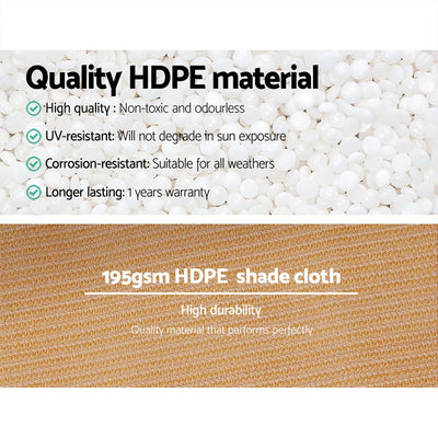 Dealsmate Instahut 90% Shade Cloth 1.83x20m Shadecloth Sail Heavy Duty Beige