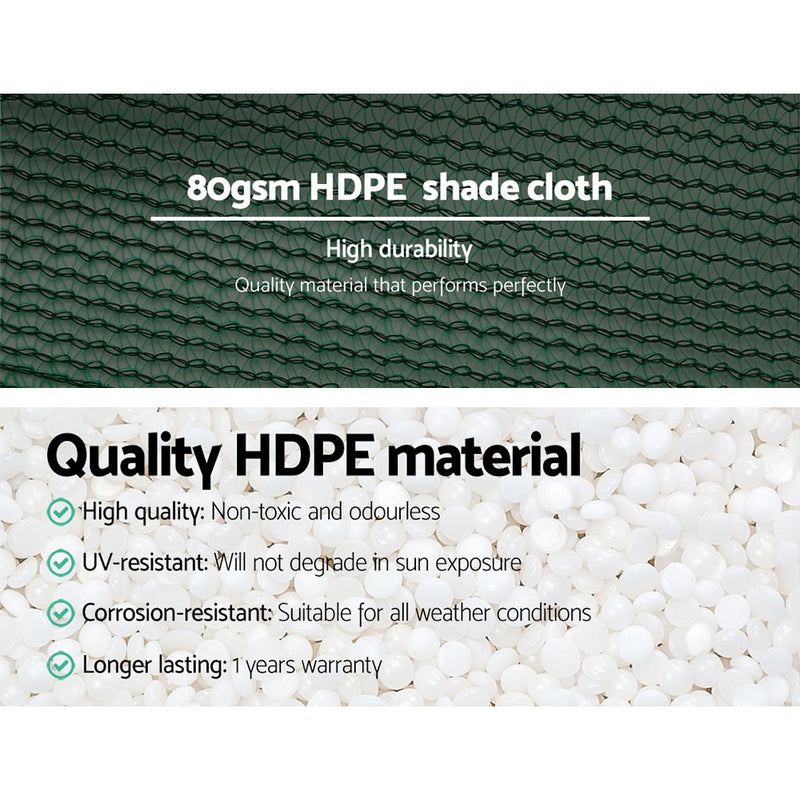 Dealsmate Instahut 30% Shade Cloth 1.83x30m Shadecloth Wide Heavy Duty Green