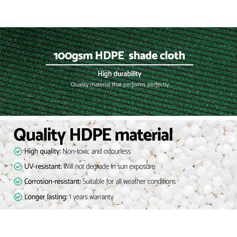 Dealsmate Instahut Sun Shade Cloth Shadecloth Sail Roll Mesh Outdoor 50% UV 1.83x50m Green