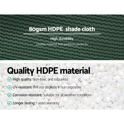 Dealsmate Instahut 1.83x50m 30% UV Shade Cloth Shadecloth Sail Garden Mesh Roll Outdoor Green