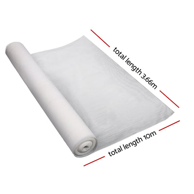 Dealsmate Instahut 3.66x10m 50% UV Shade Cloth Shadecloth Sail Garden Mesh Roll Outdoor White