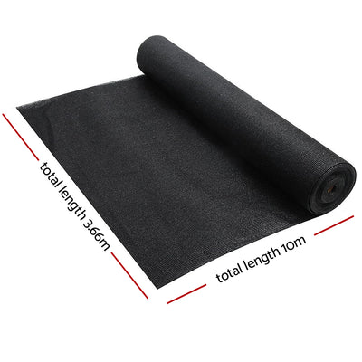 Dealsmate Instahut 3.66 x 10m Shade Sail Cloth - Black