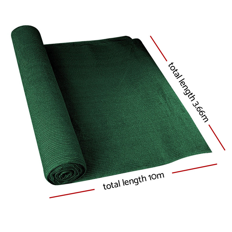 Dealsmate Instahut 90% Sun Shade Cloth Shadecloth Sail Roll Mesh 3.66x10m 195gsm Green