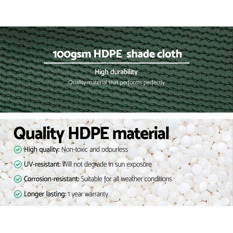 Dealsmate Instahut 50% Shade Cloth 3.66x20m Shadecloth Wide Heavy Duty Green