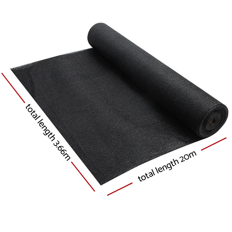 Dealsmate Instahut 3.66 x 20m Shade Sail Cloth - Black