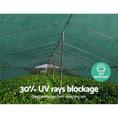 Dealsmate Instahut 3.66x20m 30% UV Shade Cloth Shadecloth Sail Garden Mesh Roll Outdoor Green