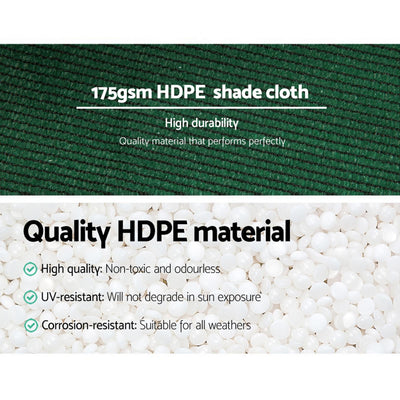 Dealsmate Instahut 70% Shade Cloth 3.66x30m Shadecloth Sail Heavy Duty Green