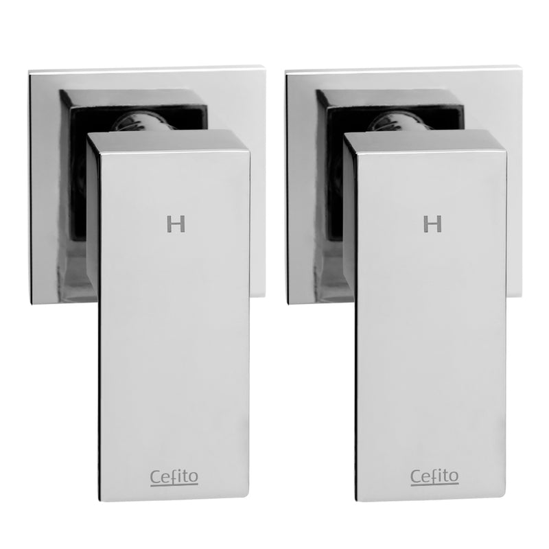 Dealsmate Cefito Shower Tap Bath Twin Taps Hot Cold Wall Basin Sink Vanity Brass Silver