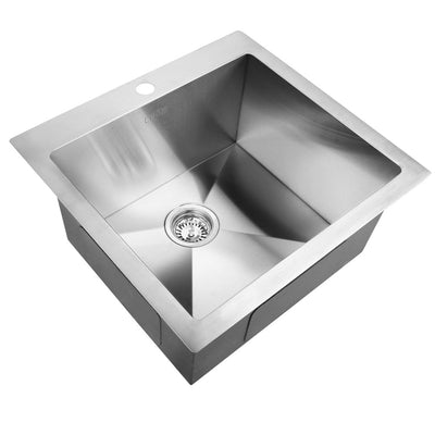 Dealsmate Cefito 53cm x 50cm Stainless Steel Kitchen Sink Under/Top/Flush Mount Silver