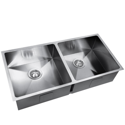 Dealsmate Cefito 86.5cm x 44cm Stainless Steel Kitchen Sink Under/Top/Flush Mount Silver