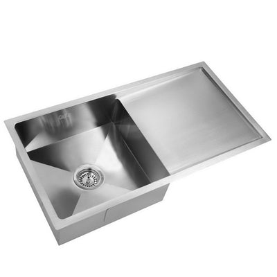 Dealsmate Cefito 87cm x 45cm Stainless Steel Kitchen Sink Under/Top/Flush Mount Silver