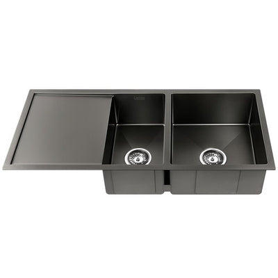 Dealsmate Cefito 100cm x 45cm Stainless Steel Kitchen Sink Under/Top/Flush Mount Black