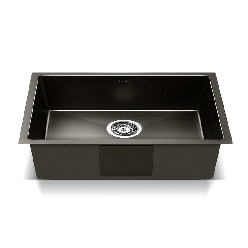Dealsmate Cefito Kitchen Sink 45X30CM Stainless Steel Basin Single Bowl Laundry Black
