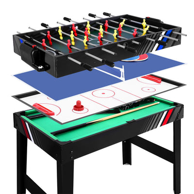 Dealsmate 4-in-1 Games Table Soccer Foosball Pool Table Tennis Air Hockey Home Party Gift