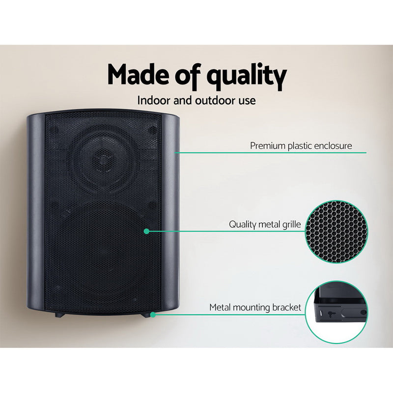 Dealsmate 2-Way In Wall Speakers Home Speaker Outdoor Indoor Audio TV Stereo 150W 
