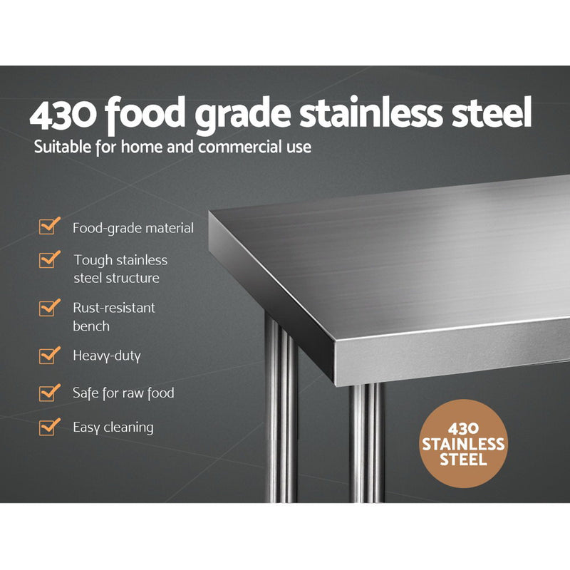 Dealsmate Cefito 1829x610mm Stainless Steel Kitchen Bench 430