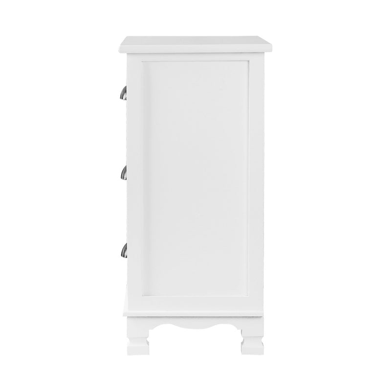Dealsmate  Vintage Bedside Table Chest Storage Cabinet Nightstand White