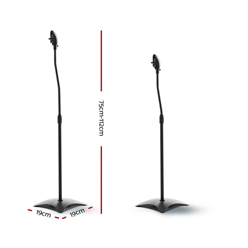 Dealsmate Alpha Speaker Stand 75-112cm Adjustable Height Surround Sound Studio Home 2pcs