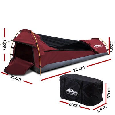 Dealsmate Weisshorn Biker Swag Camping Tent Single Canvas Swags Biking Hiking Beach
