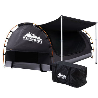 Dealsmate Weisshorn Double Swag Camping Swags Canvas Free Standing Dome Tent Dark Grey 4CM