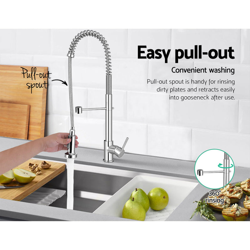 Dealsmate Cefito Kitchen Mixer Tap Pull Down 2 Modes Sink Faucet Basin Laundry Chrome