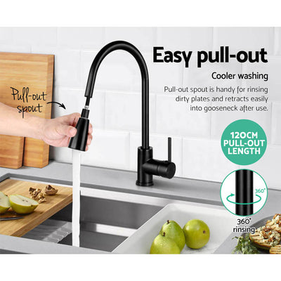 Dealsmate Cefito Pull-out Mixer Faucet Tap - Black