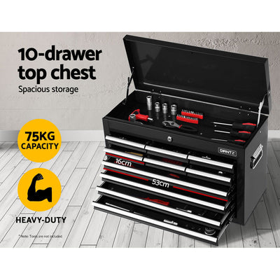 Dealsmate  17 Drawers Tool Box Trolley Chest Cabinet Cart Garage Mechanic Toolbox Black