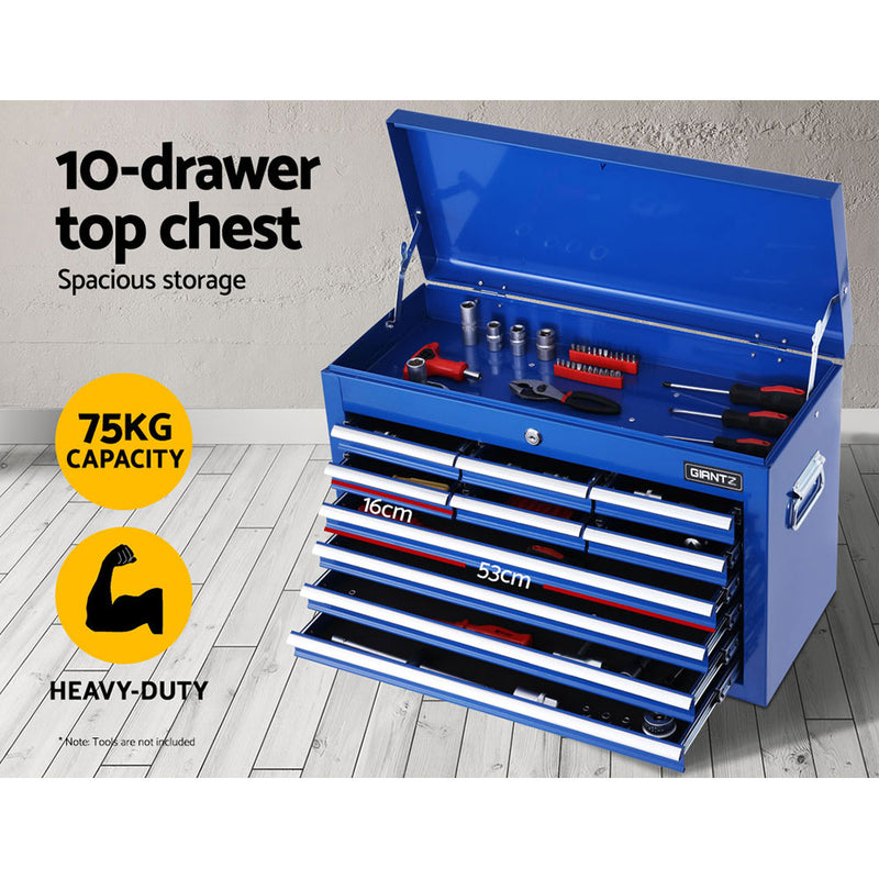 Dealsmate  17 Drawers Tool Box Trolley Chest Cabinet Cart Garage Mechanic Toolbox Blue