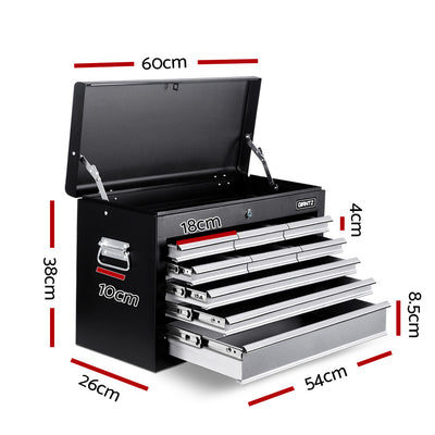Dealsmate  9 Drawer Mechanic Tool Box Cabinet Storage - Black & Grey