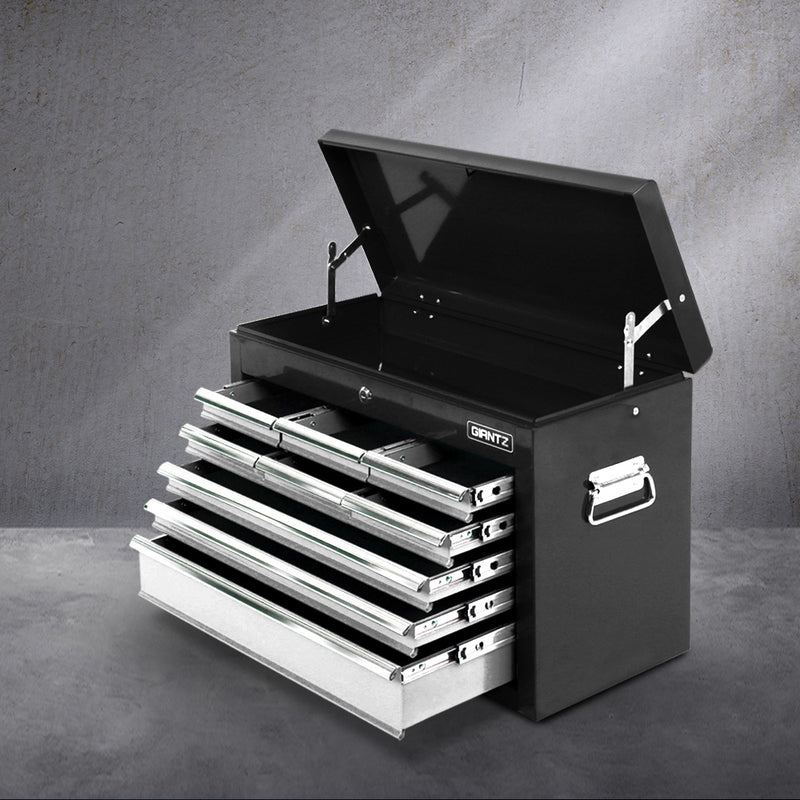 Dealsmate  9 Drawer Mechanic Tool Box Cabinet Storage - Black & Grey