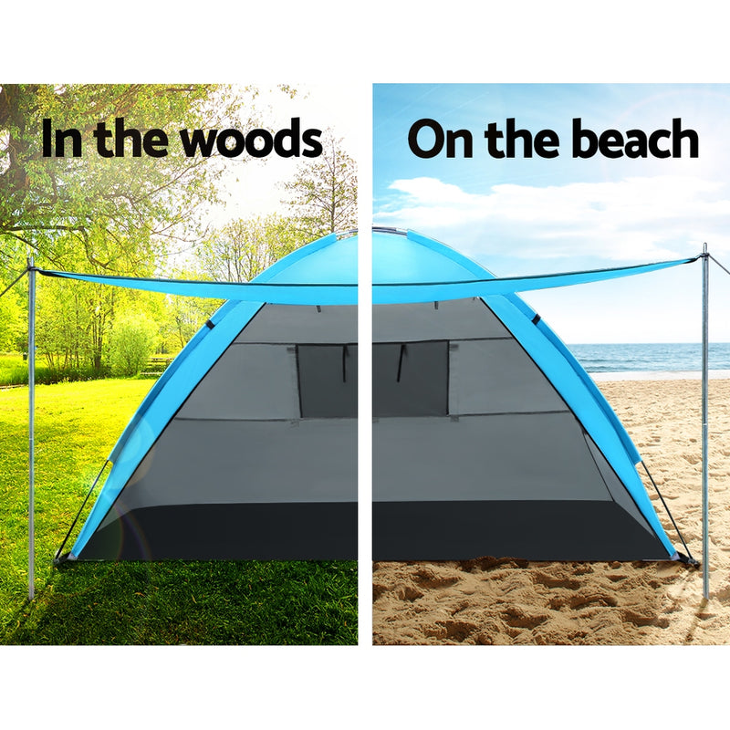 Dealsmate Weisshorn Camping Tent Beach Tents Hiking Sun Shade Shelter Fishing 2-4 Person