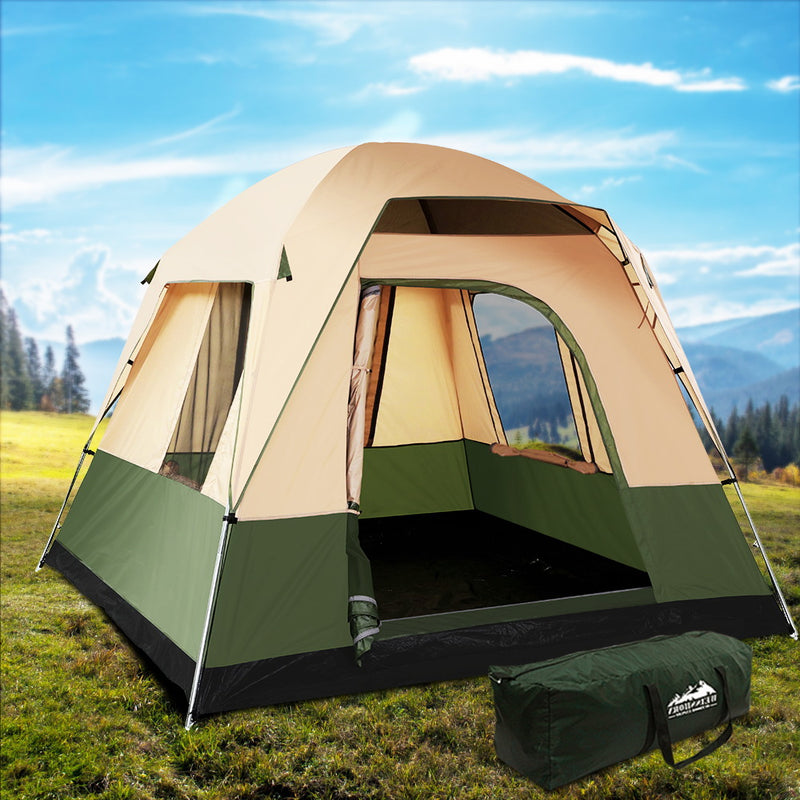 Dealsmate Weisshorn Family Camping Tent 4 Person Hiking Beach Tents Green