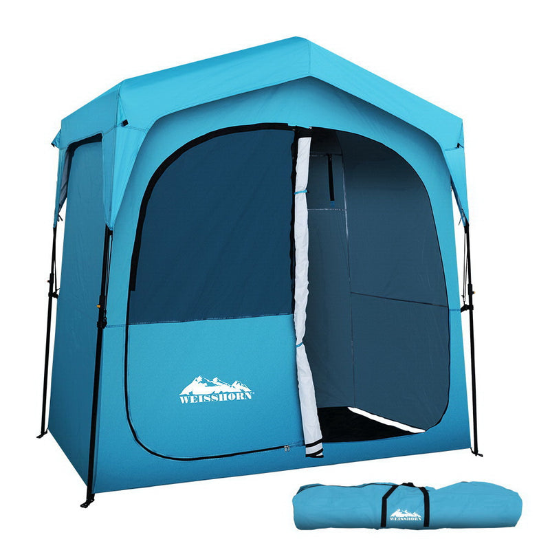 Dealsmate Weisshorn Pop Up Camping Shower Tent Portable Toilet Outdoor Change Room Blue