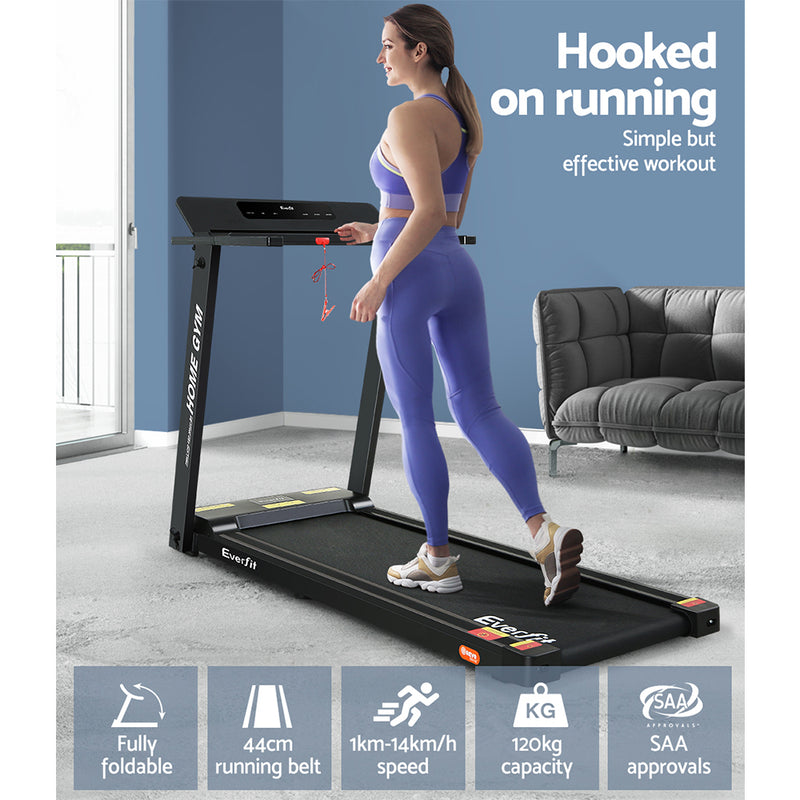 Dealsmate  Treadmill Electric Home Gym Fitness Excercise Fully Foldable 450mm Black