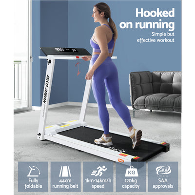 Dealsmate  Treadmill Electric Home Gym Fitness Excercise Fully Foldable 450mm White