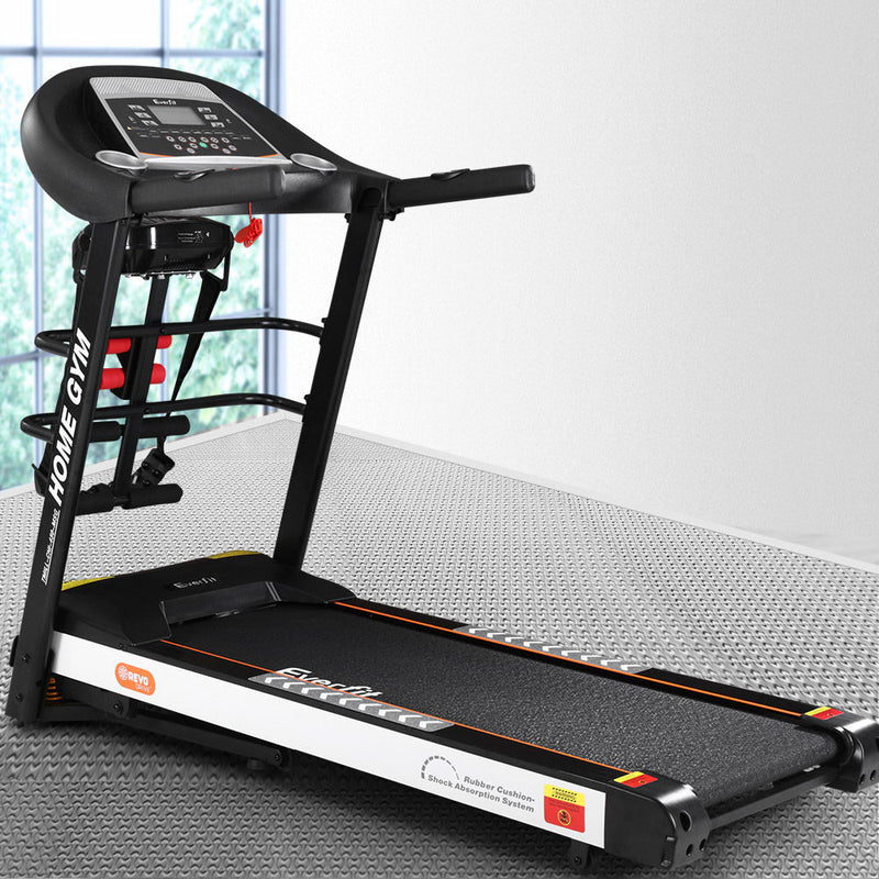Dealsmate  Electric Treadmill 450mm 18kmh 3.5HP Auto Incline Home Gym Run Exercise Machine Fitness Dumbbell Massager Sit Up Bar