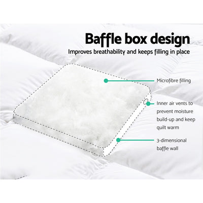 Dealsmate Giselle Double Mattress Topper Pillowtop 1000GSM Microfibre Filling Protector