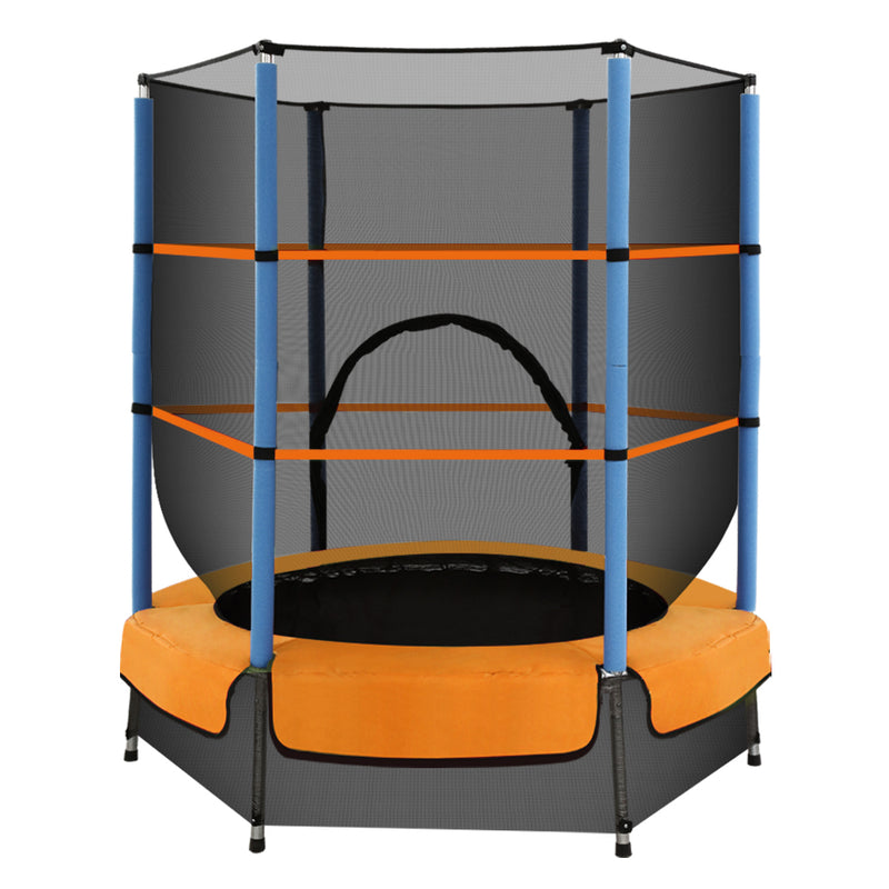 Dealsmate  4.5FT Trampoline for Kids w/ Enclosure Safety Net Rebounder Gift Orange