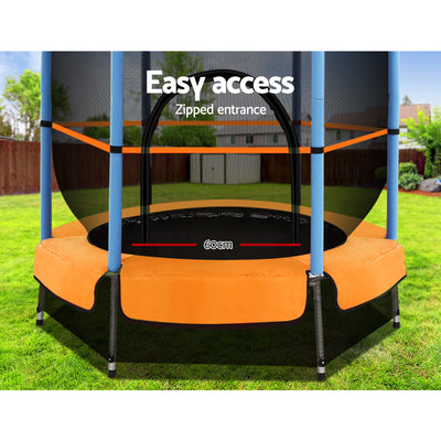 Dealsmate  4.5FT Trampoline for Kids w/ Enclosure Safety Net Rebounder Gift Orange