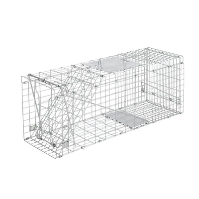 Dealsmate Humane Animal Trap Cage 66 x 23 x 25cm  - Silver