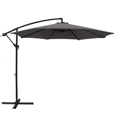 Dealsmate Instahut Outdoor Umbrella 3M Cantilever Beach Garden Patio Charcoal