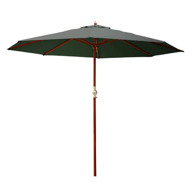 Dealsmate Instahut 3m Outdoor Umbrella Pole Umbrellas Beach Garden Sun Stand Patio Charcoal