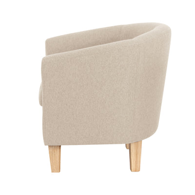 Dealsmate  Armchair Lounge Chair Tub Accent Armchairs Fabric Sofa Chairs Beige