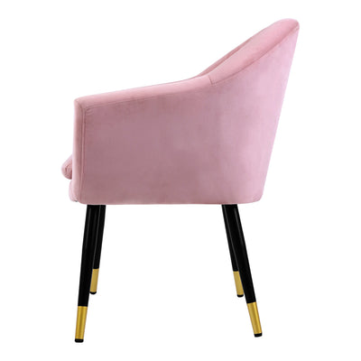 Dealsmate  Armchair Lounge Chair Accent Armchairs Retro Single Sofa Velvet Pink Seat