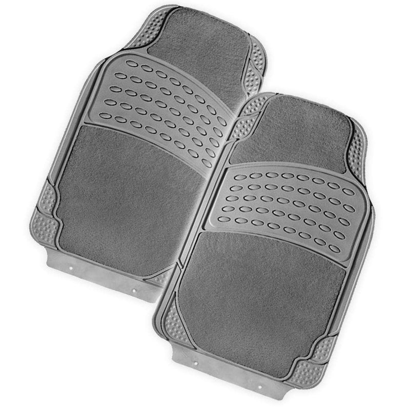 Dealsmate COLOSSUS 2-Piece Car Mat - GREY [Rubber/Carpet]