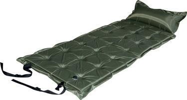 Dealsmate Trailblazer 21-Points Self-Inflatable Satin Air Mattress With Pillow - OLIVE GREEN