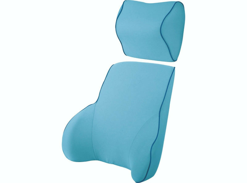 Dealsmate Blue Memory Foam Lumbar Back & Neck Pillow Support Back Cushion Office Car Seat