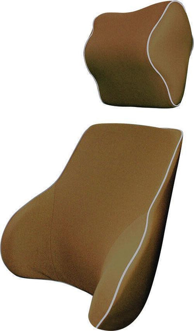 Dealsmate Mocha Memory Foam Lumbar Back & Neck Pillow Support Back Cushion Office Car Seat